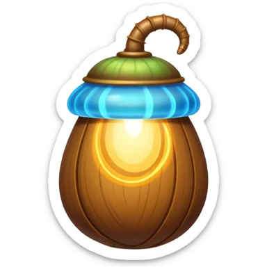 Magic acorn with spiral glow lines sticker