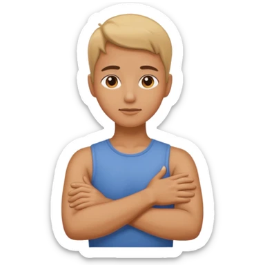 arms crossed holding neck  sticker