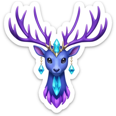 Pokemon legendary cian and purple crystal xerneas sticker