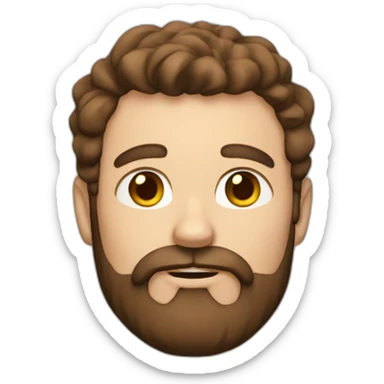 man with brown hair and beard and horn on head sticker