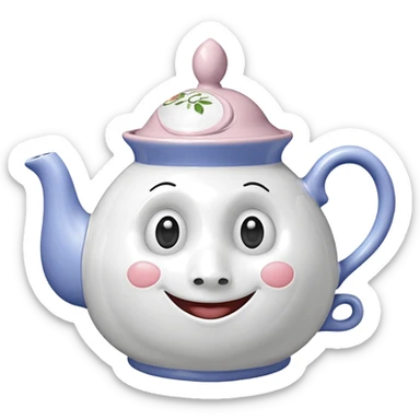 A character from the fairy tale Beauty and the Beast: Mrs. Potts, the lady who was turned into a teapot and retains the teapot's original form. sticker