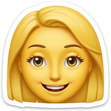 Female emoji with eye wink sticker