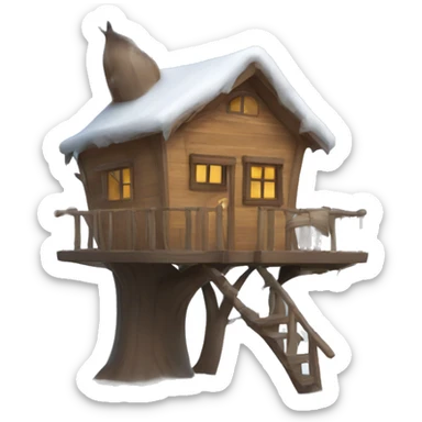 Treehouse in winter  sticker