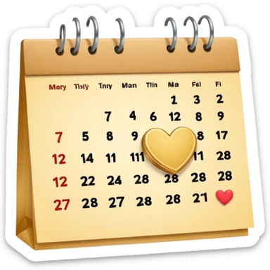 cute kalender , really light yellow/gold/brown themed with maybe a little heart on it. its paper in it and rings at the top of it where the paper is on. it needs to look like its drawed of smt and the rings at the top instead.  sticker