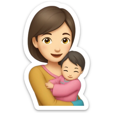kazakh mom with baby sticker