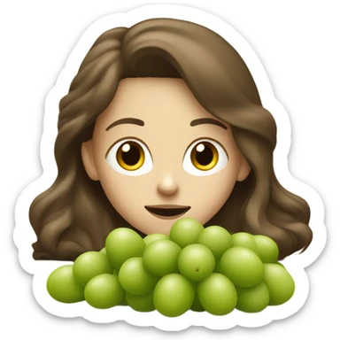Brown haired white Girl eating green grapes lying on the couch sticker