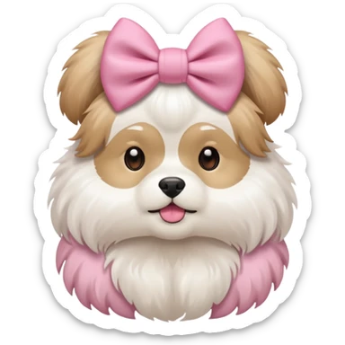 Shitzu with a pinky buns sticker