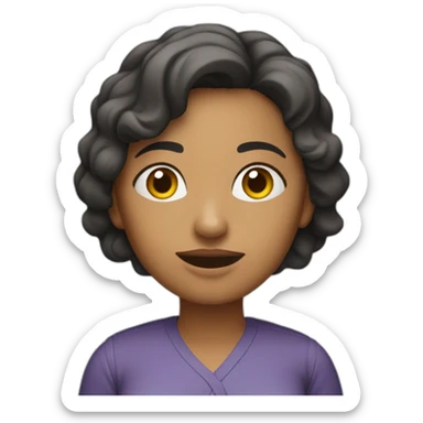 una mujer que ama su trabajo sticker