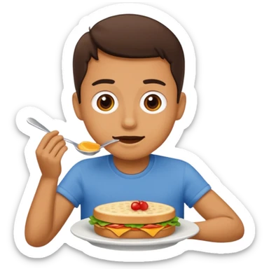 someone eating lunch sticker