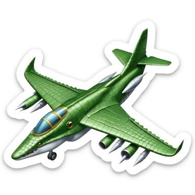 Un cocodrilo c9mbinado con un avion de guerra sticker