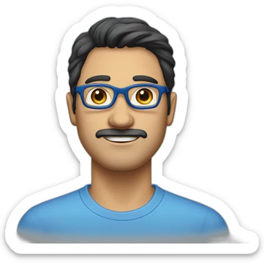 white-40-year-old-man-with-black-hair-parted-in-the-middle-blue-glasses-and-no-beard. sticker
