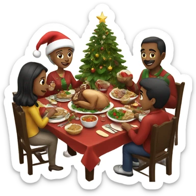 christmas family dinner sticker