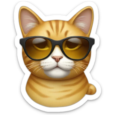 fashion cat with designer sunglasses on sticker