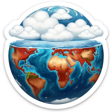 Planet Earth but ocean red land brown sticker