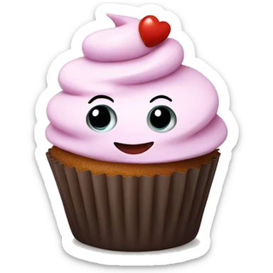 Cupcake with a smile  sticker
