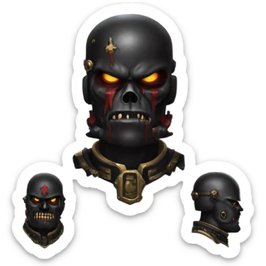 Warhammer 40K chaos space marine head, black legion sticker