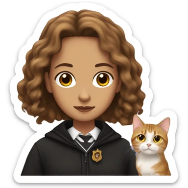 hermione granger with a cat face sticker