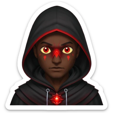 Evil Dark, shadowie Male lord with Red glowing eyes and hood sticker