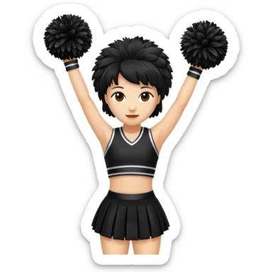 black cheerleader pom pom sticker