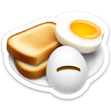 Boiled egg with a piece of toast sticker