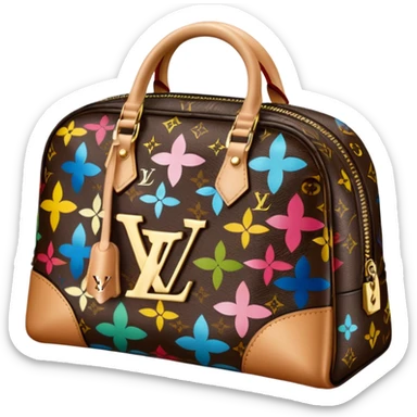 Hyperrealism, Louis Vuitton, colorful cosmetic bag  sticker