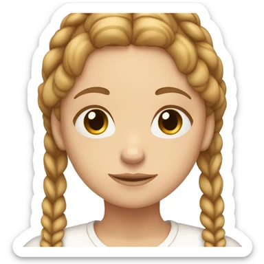 white girl with light brown braids praying with head bowed  sticker