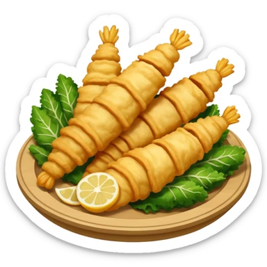 tempura vegetables only, lightly battered, extra crunchy, vibrant colors sticker