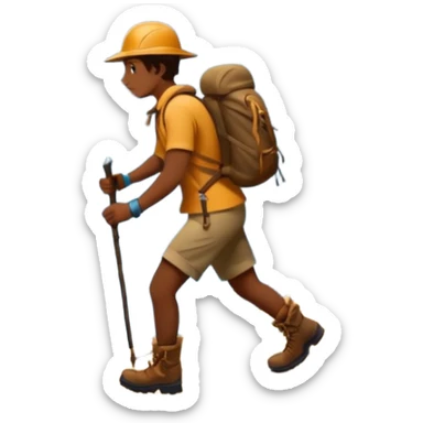 
una mezcla de sol + montaña + caminante estilo petroglifo sticker