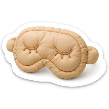cute sleep eye mask with soft, plushy texture in cushion style sticker