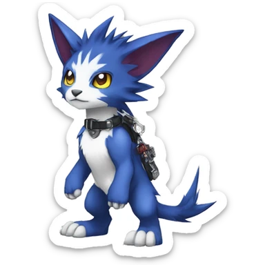 cute cool edgy punk Digimon-Fakemon-animal full body sticker