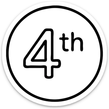 first ,a 4 in a circle with 'th' in the circle sticker