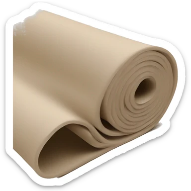 beige half rolled out yoga mat sticker