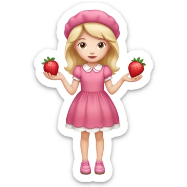 pretty and cute realistic modern day strawberry shortcake full body sticker