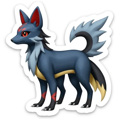 Salandit-Zorua-Nargacuga-Umbreon-Silvally-fusion (full body) sticker
