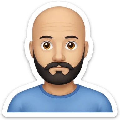 Un papa chauve avec une barbe noir  sticker