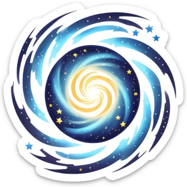 swirling vortex teleportation portal with stars and cosmic dust sticker