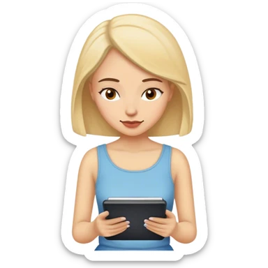 a female reader reading a book on kindle sticker