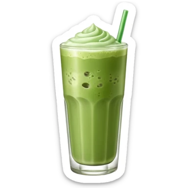 Iced Matcha latte in a long glass sticker