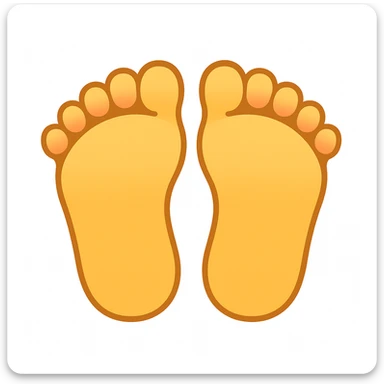 Create a feet emoji inspired by the reference image, showing both feet in a simplified and smooth classic emoji style. Add a subtle blush to the toes for a gentle color accent. sticker