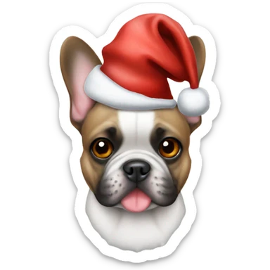 Frenchbulldog with Xmas hat sticker