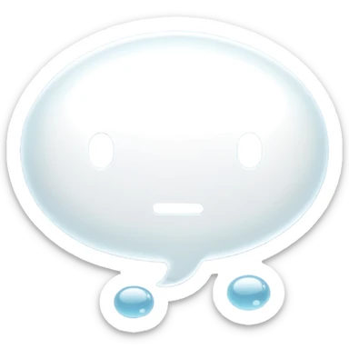 empty thought bubble, rounded, with small trailing bubbles, no face sticker