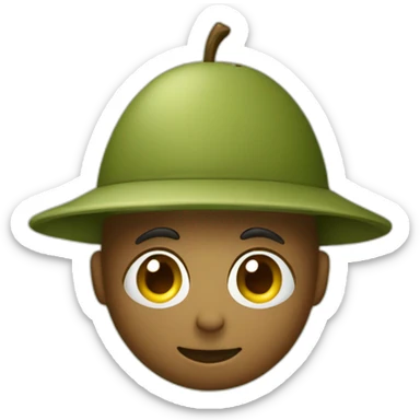 an olive with an olive hat on head sticker