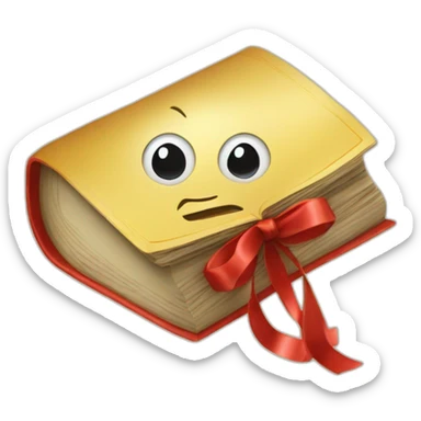 livre emballé dans un ruban doré sticker