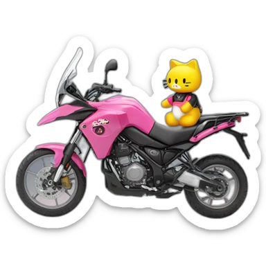 Hello kitty soñando con moto benelli trk 502X sticker