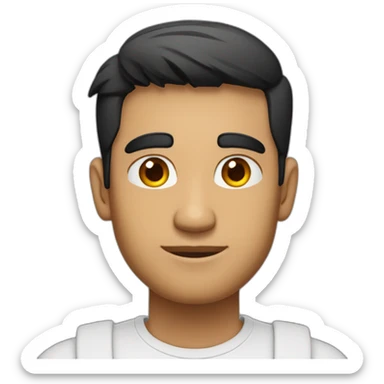Indian white tan skin man developer in plain white shirt with sleeve up and nice short black hair profile image sticker