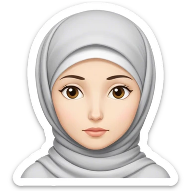 a white skin hijab woman is thinking something sticker