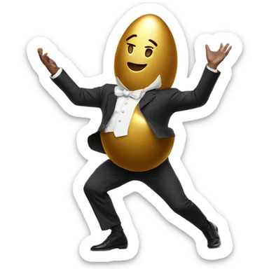 Golden Egg man Dancing sticker