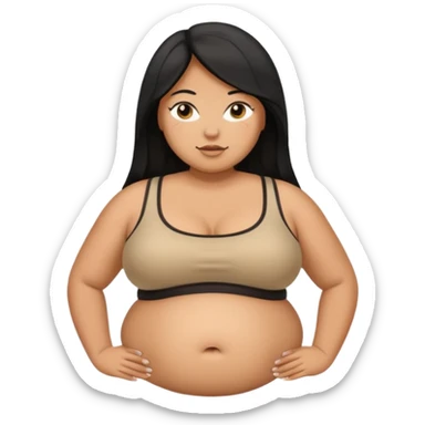  fat tan long half-white half-black hair nicki minaj with inflated belly sticker