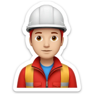 Arquitecto con casco blanco pero con cla lexi de color rojo sticker