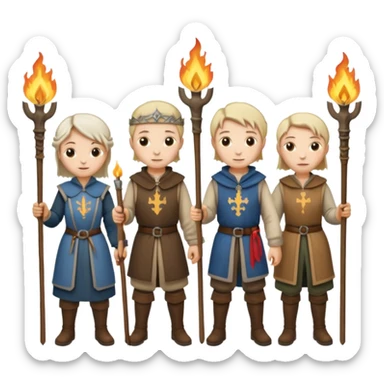 les villagois qui ont certains ont des fourches d'autres des torches sapé en moyen age sticker